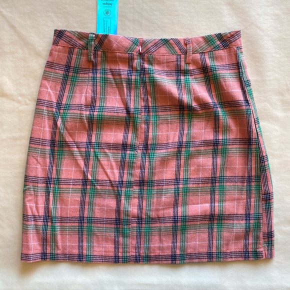 NWT Daisy Street Pink Gingham Plaid Mini Skirt - Picture 2 of 4